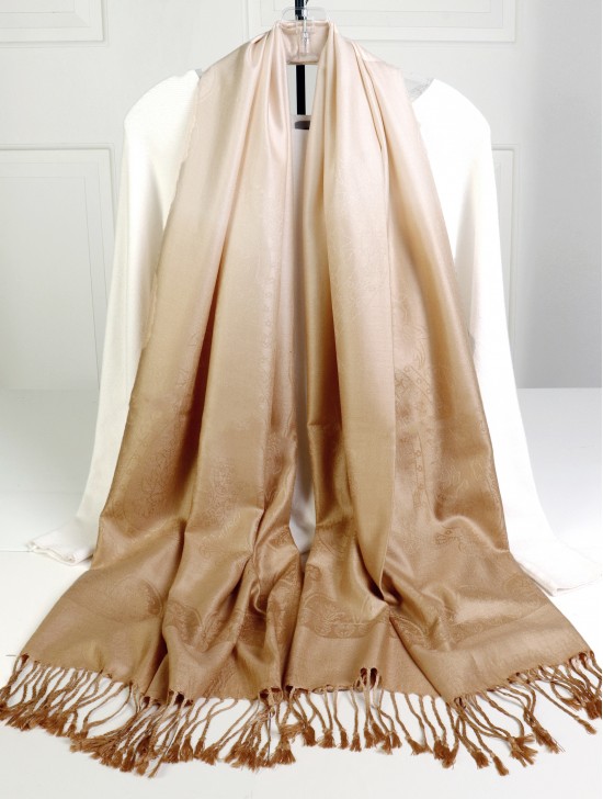 Solid Color Two-Tone Shawl Scarf